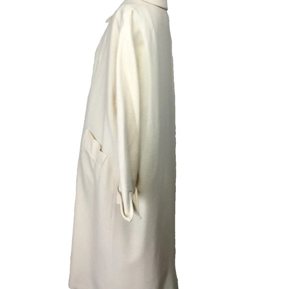 J.P. Allen Vintage 100% Wool Tweed Mid length Coat Beige Sz XL - Picture 3 of 8